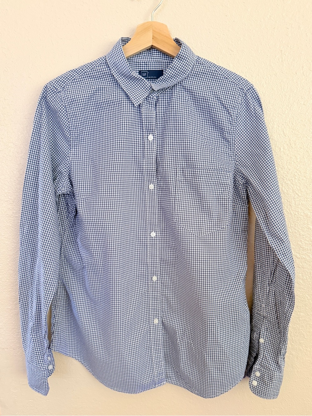 GAP Blue Gingham Button-Down Shirt